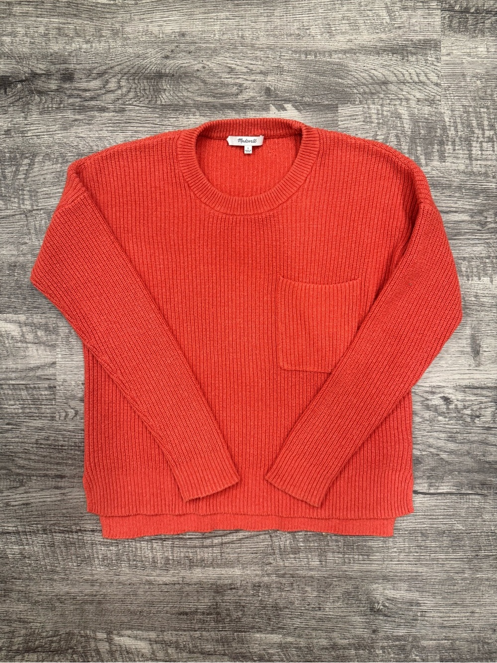 Women's Knit Oversized Sweater US S 4-6 Red Soft Fall Jumper Madewell